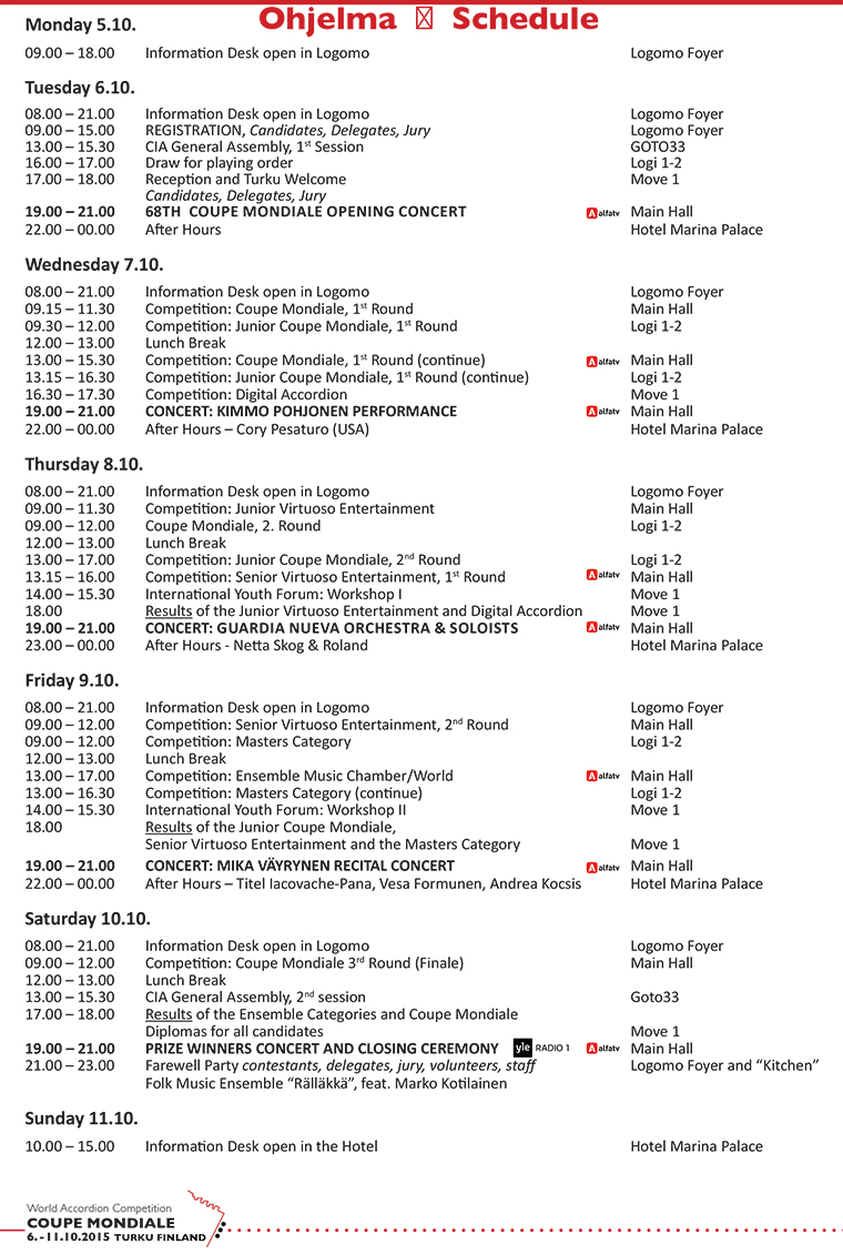 schedule